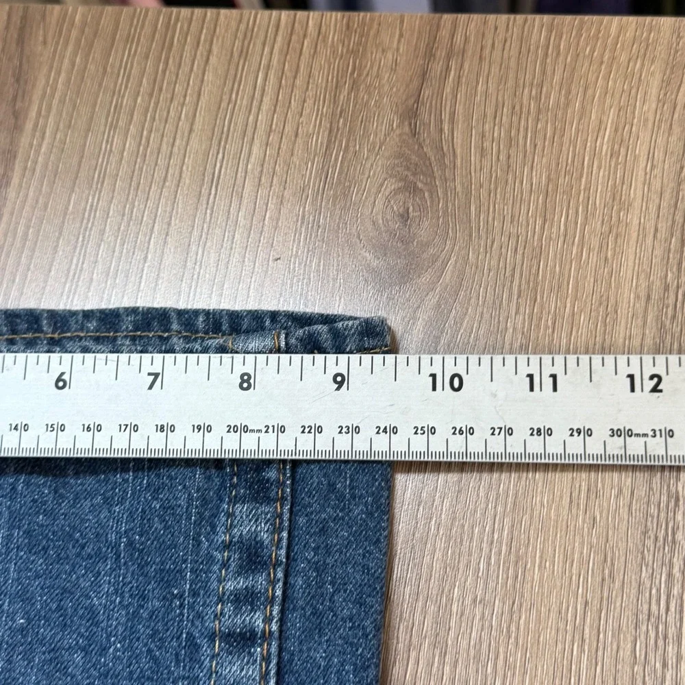 True Religion Ricky Straight Jeans Mens 34 Blue Embroidered Pocket USA Made RARE